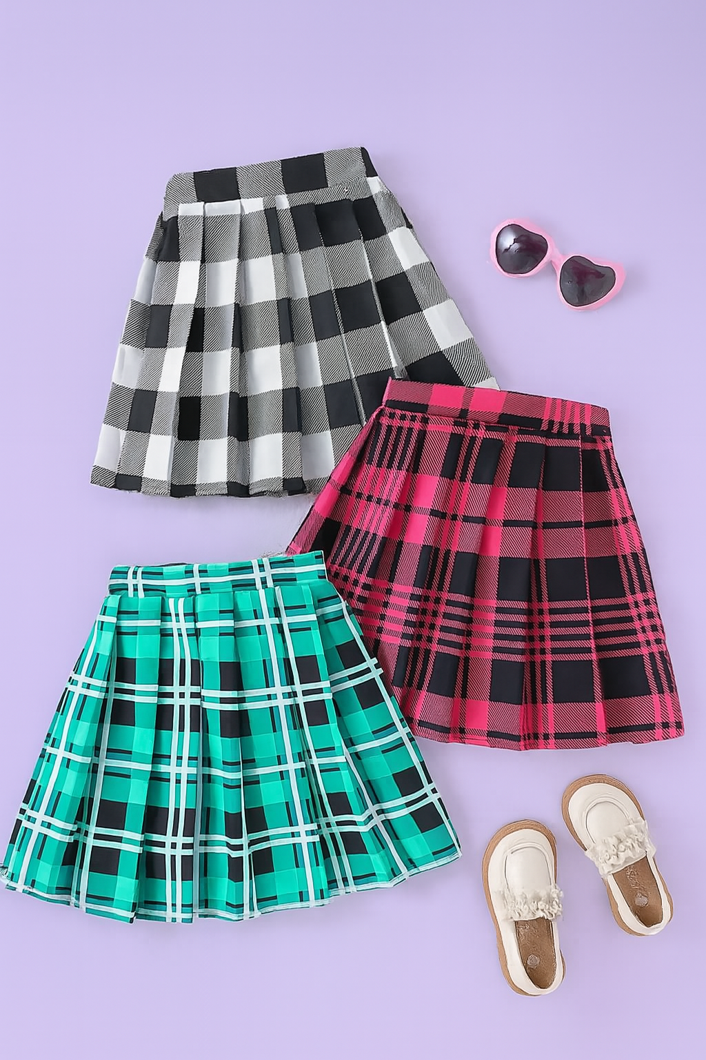 Plaid Perfection Pleated Mini Skirt