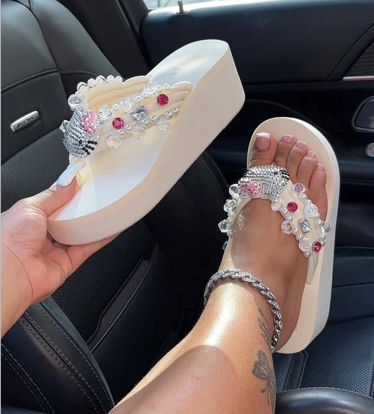 Crystal Dream Wedge Sandals